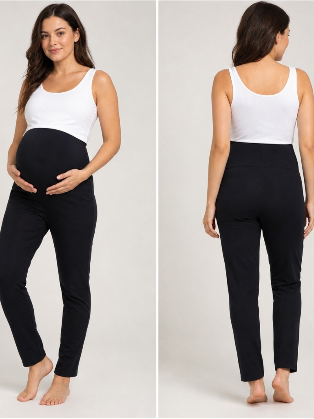Old Navy Maternity Blue & Black Check Pull‑On Pants – Size Medium